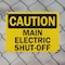 Signmission Main Electric Shut-Off Caution Sign, Plastic, 10in W x 7in L, 2PK OS-2PACK-CS-P-710-L-19202 - alternate 3
